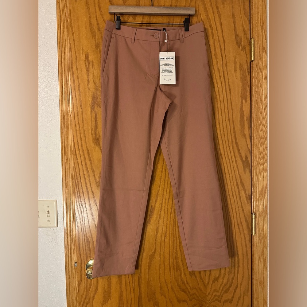 Wildfang Mauve Straight-Leg Trousers
